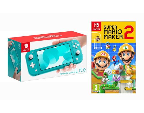 Фото №1 - Nintendo Switch Lite Turquoise + Super Mario Maker 2 (Гарантия 18 месяцев)