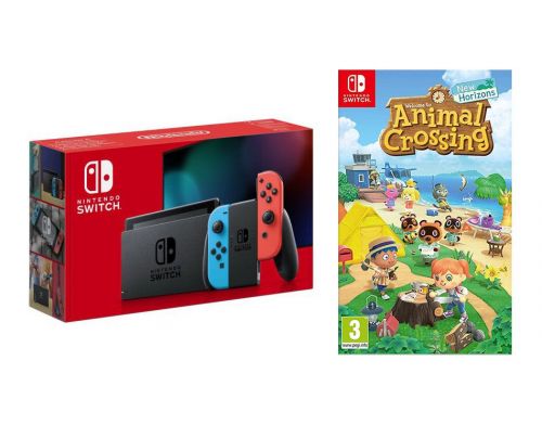 Фото №1 - Консоль Nintendo Switch Neon blue/red - Обновлённая версия (Гарантия 18 месяцев) + Animal Crossing: New Horizons