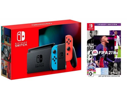 Фото №1 - Nintendo Switch Neon blue/red - Обновлённая версия + FIFA 21 (Гарантия 18 месяцев)