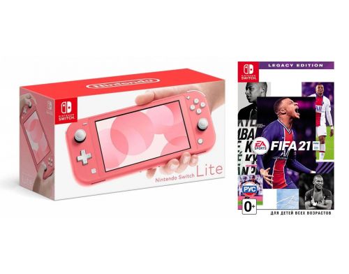 Фото №1 - Nintendo Switch Lite Coral + FIFA 21 (Гарантия 18 месяцев)