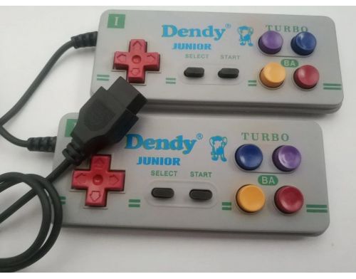 Фото №1 - Джойстик Dendy Junior Turbo 8-bit с узким (9pin) разъемом прямоугольный
