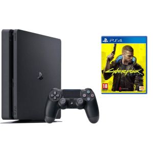 Приставка Sony PlayStation 4 SLIM 500gb + Cyberpunk 2077 (Гарантия 18 месяцев)