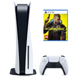 Приставка Sony Playstation 5 White 825 Gb + Cyberpunk 2077 (русская версия)