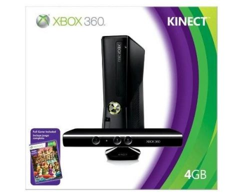 Фото №1 - Microsoft  Xbox 360 4GB Console with Kinect +2 игры( Kinect Adventures + FiFa 11 русская версия) (Гарантия 1 месяц)