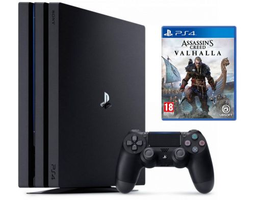 Фото №1 - Sony PlayStation 4 PRO 1TB Black + Assassin’s Creed Valhalla PS4 русская версия (Гарантия 18 месяцев)