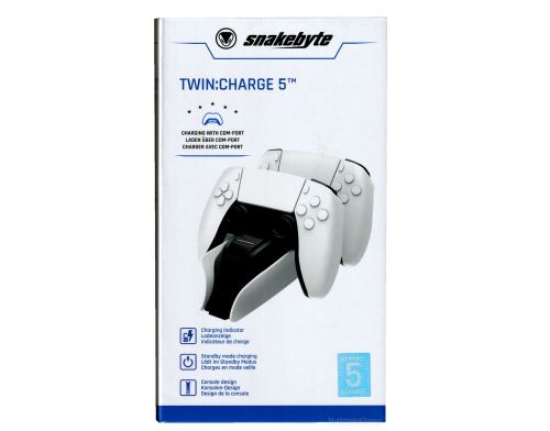 Фото №1 - Snakebyte PS5 Twin Charge 5 White
