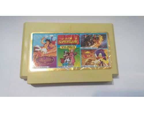 Фото №1 - Сборник игр 4 в 1 YH-8023 Aladdin 3 / Dr.Mario / Sonic 5 / King Knight (8 bit) для Денди