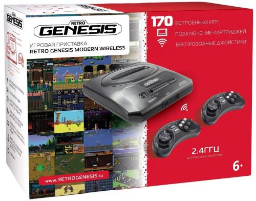 Фото №1 - Игровая консоль Retro Genesis 16 bit Modern Wireless (170 игр, 2 беспроводных джойстика)