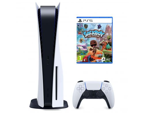 Фото №1 - Sony PlayStation 5 White с Blu-Ray приводом 825 Gb + Sackboy: A Big Adventure PS5 Русская версия (Гарантия 18 месяцев)
