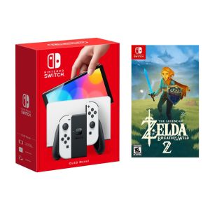 Портативна ігрова консоль Nintendo Switch (OLED model) White set + The Legend of Zelda: Breath of the Wild 2 Nintendo Switch Російська версія
