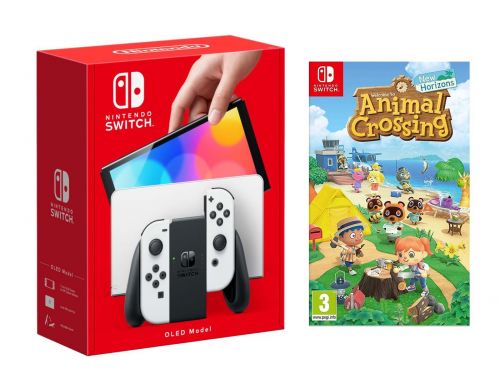 Фото №1 - Консоль Nintendo Switch (OLED model) White set + Animal Crossing: New Horizons