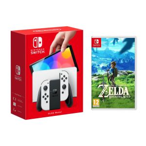 Портативна ігрова консоль Nintendo Switch (OLED model) White set + Legend of Zelda: Breath of the Wild