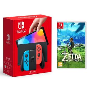 Портативна ігрова консоль Nintendo Switch (OLED model) Neon Red/Neon Blue set + The Legend of Zelda: Breath of the Wild