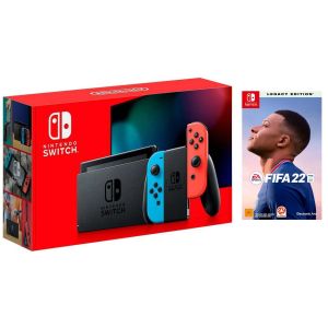 Nintendo Switch Neon blue/red - Обновлённая версия + FIFA 22 Nintendo Switch Русская версия (Гарантия 18 месяцев)
