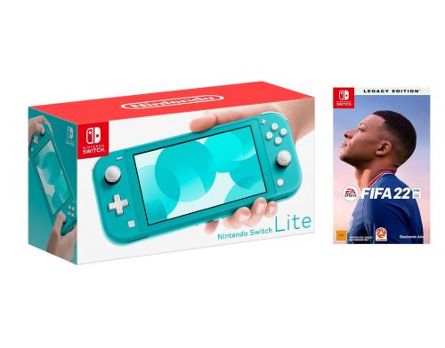 Фото №1 - Nintendo Switch Lite Turquoise + FIFA 22 Nintendo Switch Русская версия (Гарантия 18 месяцев)