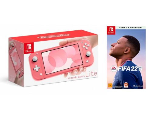 Фото №1 - Nintendo Switch Lite Coral + FIFA 22 Nintendo Switch Русская версия (Гарантия 18 месяцев)