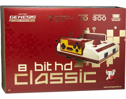 Фото №1 - Игровая консоль Retro Genesis 8 Bit HD Classic (300 игр, 2 беспроводных джойстика, HDMI кабель) (CONSKDN89)