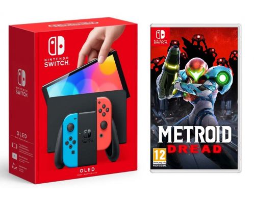 Фото №1 - Консоль Nintendo Switch (OLED model) Neon Red/Neon Blue set + Metroid Dread Nintendo Switch Русская версия
