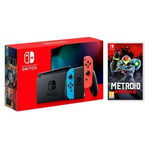 Портативна ігрова консоль Nintendo Switch Neon blue/red - Оновлена версія + Metroid Dread Nintendo Switch Російська версія