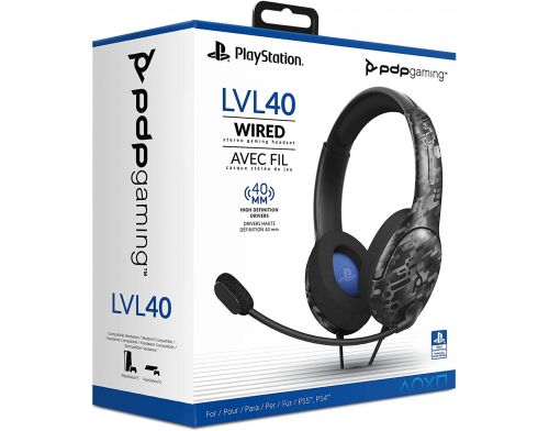 Фото №6 - Гарнитура PDP Gaming LVL40 Wired Stereo Headset Military Black Camo / Camouflage (PS4/PS5)