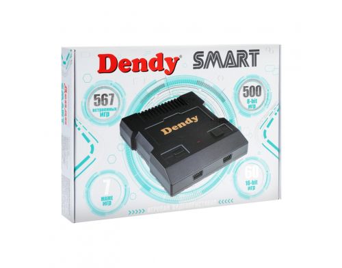 Фото №1 - Игровая приставка 8 bit + 16 bit Dendy Smart HDMI (567 в 1) + 567 встроенных игр + 2 геймпада (Черная) 8 bit