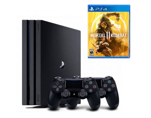 Фото №1 - Sony PlayStation 4 PRO 1 TB + Доп Джойстик Version 2 + Mortal Kombat 11 PS4 русская версия Б.У.