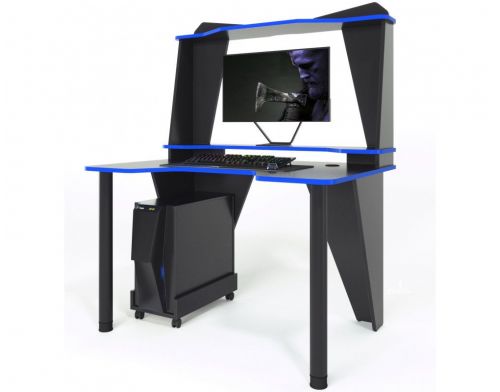 Фото №3 - Геймерский игровой стол ZEUS™ IVAR-3 черный/синий