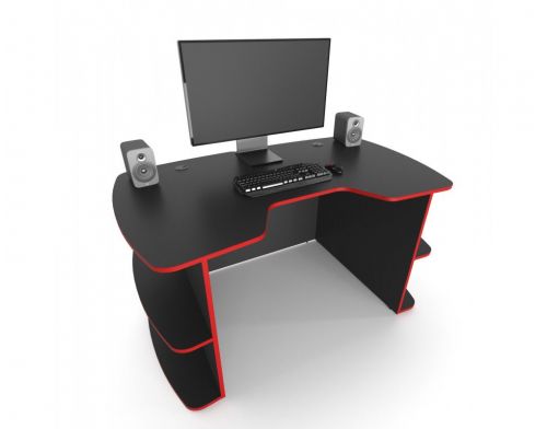 Фото №1 - Геймерский стол ZEUS Floki-2, черный/красный