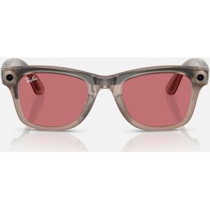 Смарт-очки Ray-Ban Meta Wayfarer Shiny Warm Stone Frame Clear/Watermelon Red Transitions Lenses (RW4006 6705P5 50-22)