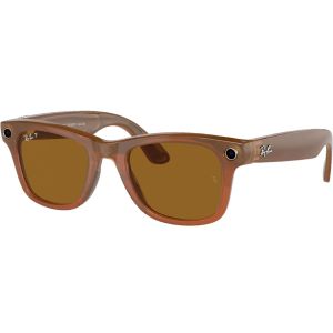 Смарт-очки Ray-Ban Meta Skyler Shiny Chalky Gray Cinnamon Pink Lenses (RW4010 670013 52-20)