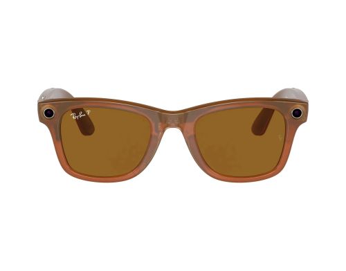 Смарт-очки Ray-Ban Meta Skyler Shiny Chalky Gray Cinnamon Pink Lenses (RW4010 670013 52-20) фото №2