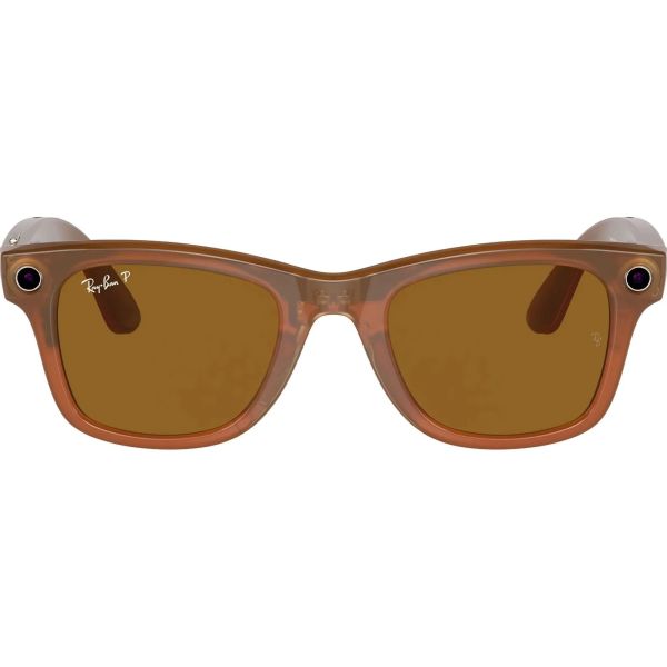 Смарт-очки Ray-Ban Meta Skyler Shiny Chalky Gray Cinnamon Pink Lenses (RW4010 670013 52-20) фото №2
