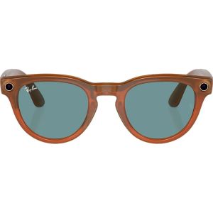 Смарт-очки Ray-Ban Meta Headliner Shiny Caramel Transparent Frame Teal Blue Lenses (RW4009 670680 50-23)