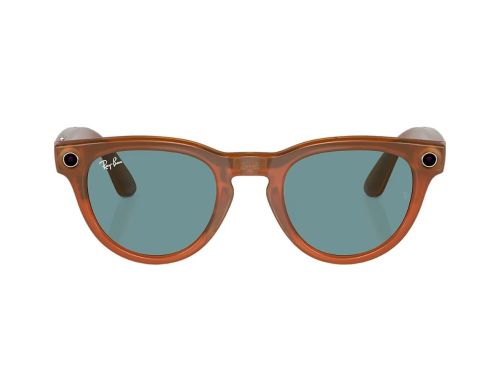 Смарт-очки Ray-Ban Meta Headliner Shiny Caramel Transparent Frame Teal Blue Lenses (RW4009 670680 50-23) фото №2