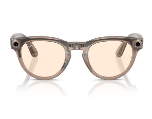 Смарт-очки Ray-Ban Meta Headliner Shiny Warm Stone Frame Clear/Saffron Yellow Transitions Lenses (RW4009 6705ZX 50-23) фото №3