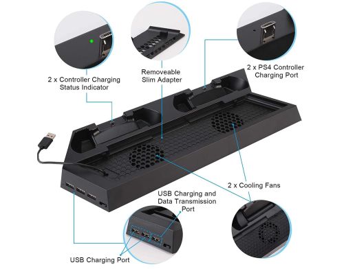 Підставка Dobe charging Stand for PS4 consoles( Pro/ Slim/ FAT) фото №3