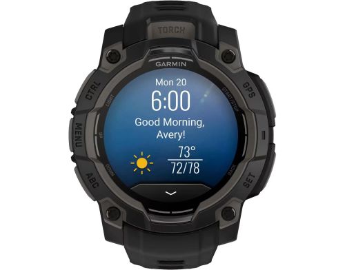 Смарт-годинник Garmin Instinct 3 45mm AMOLED Black with Black Band (010-02936-00) фото №2