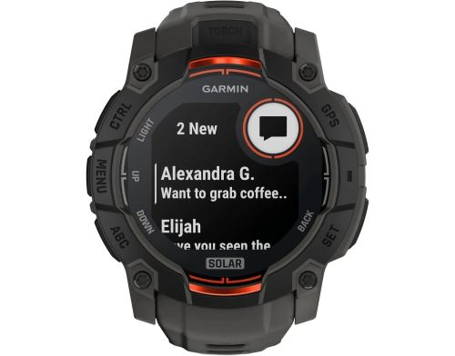 Смарт-часы Garmin Instinct 3 50mm Solar Black with Charcoal Band (010-02935-00) фото №2