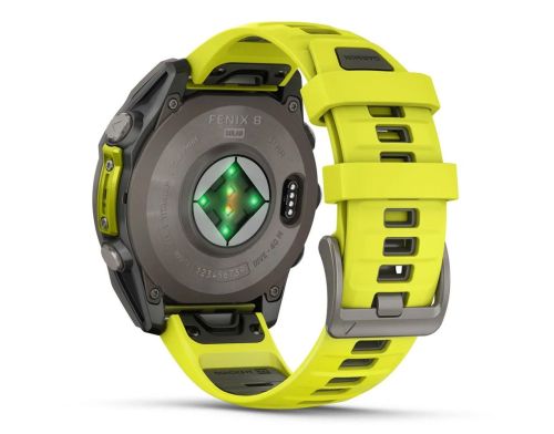 Смарт-часы Garmin Fenix 8 47mm Solar Sapphire Titanium w. Amp Yellow/Graphite Silicone Band (010-02906-20/21) фото №3