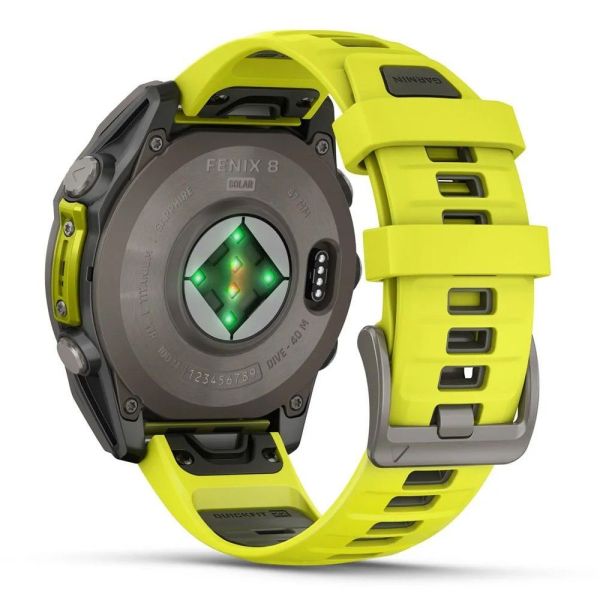 Смарт-часы Garmin Fenix 8 47mm Solar Sapphire Titanium w. Amp Yellow/Graphite Silicone Band (010-02906-20/21) фото №3
