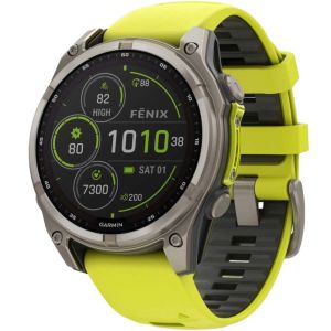 Смарт-часы Garmin Fenix 8 47mm Solar Sapphire Titanium w. Amp Yellow/Graphite Silicone Band (010-02906-20/21)