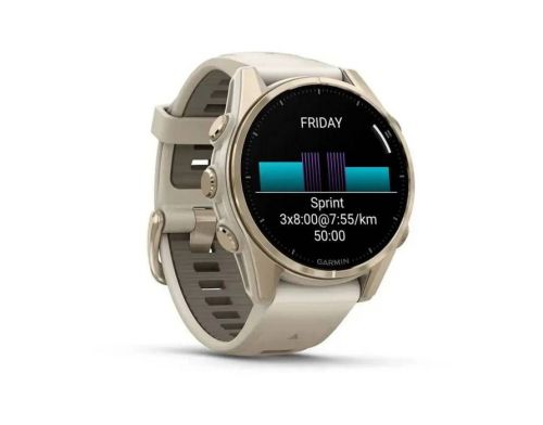 Смарт-часы Garmin Fenix 8 43mm AMOLED Sapphire Soft Gold w. Fog Gray/Dark Sandstone S. Band (010-02903-10/11) фото №3