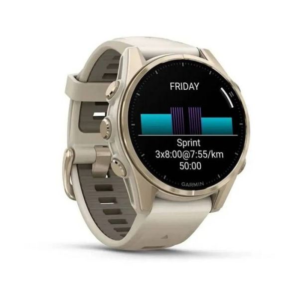 Смарт-часы Garmin Fenix 8 43mm AMOLED Sapphire Soft Gold w. Fog Gray/Dark Sandstone S. Band (010-02903-10/11) фото №3