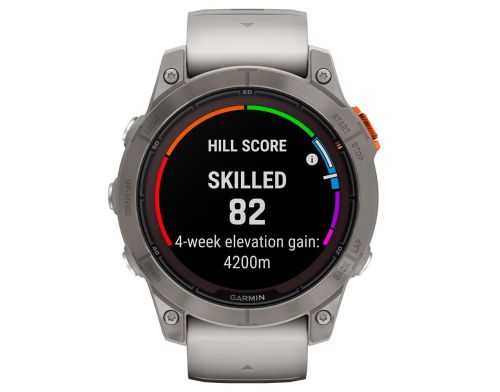 Смарт-часы Garmin Fenix 7 Pro Sapphire Solar Titanium w. Fog Gray/Ember O. Band (010-02777-20/21) фото №2