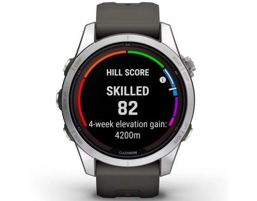 Смарт-годинник Garmin Fenix 7S Pro Solar Silver w. Graphite Band (010-02776-00/01) фото №2