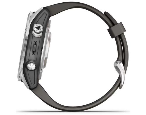Смарт-годинник Garmin Fenix 7S Pro Solar Silver w. Graphite Band (010-02776-00/01) фото №3