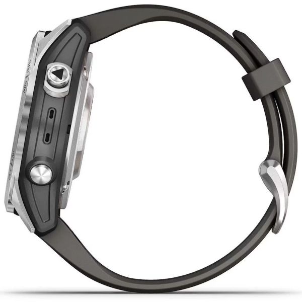 Смарт-годинник Garmin Fenix 7S Pro Solar Silver w. Graphite Band (010-02776-00/01) фото №3