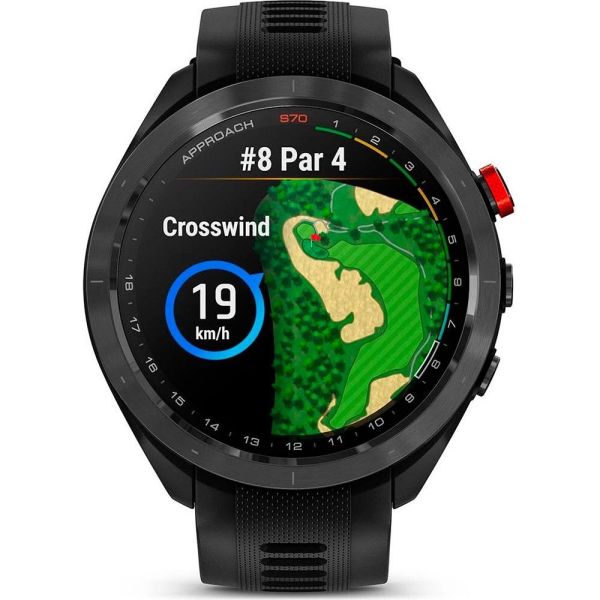 Смарт-годинник Garmin Approach S70 47mm B. Ceramic Bezel w. Black S. Band (010-02746-02/12) фото №2