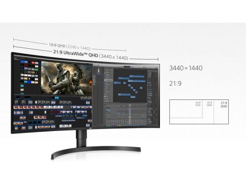 Монітор LG UltraWide 34WL85C-B фото №3