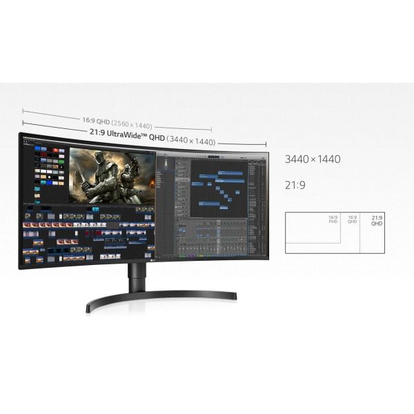 Монітор LG UltraWide 34WL85C-B фото №3